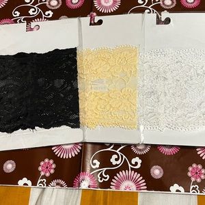New 3 Pairs Black, Dusty & White Sexy Women Floral Strecth Lace Boot Cuffs O/S